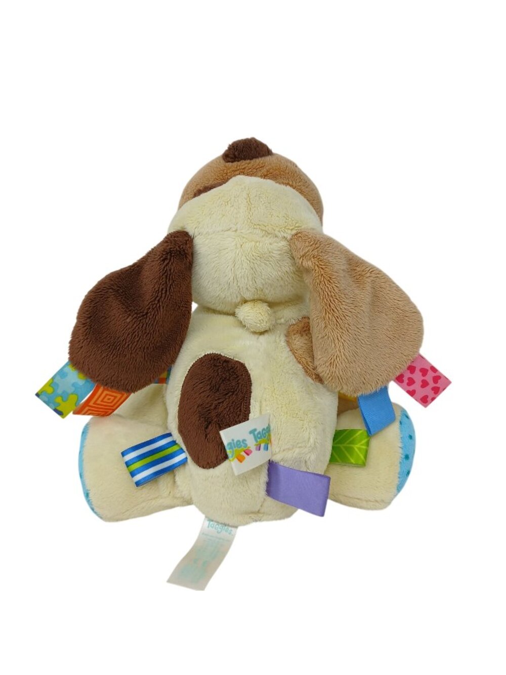 Taggies Puppy Dog Tag n' Play Pals Rattle Toy Plush Ribbons 10" Baby Lovey #S1-C